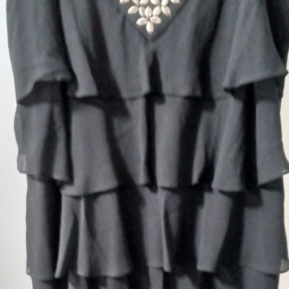 Black Frilly Party Dress by Nine West - New - Picture 4 of 9